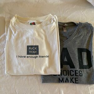 Next Level Apparel White and Gray Short Sleeve Tees